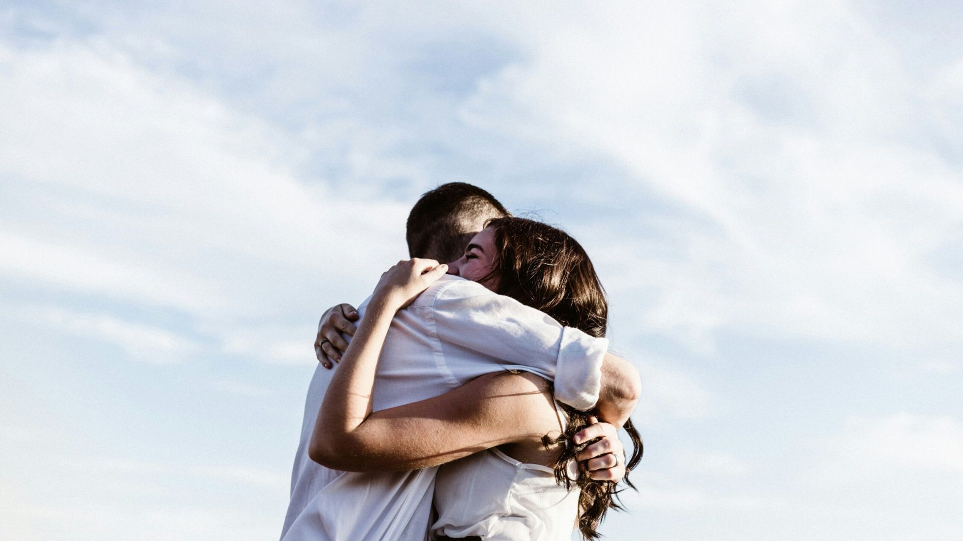 A Man and a Woman Hugging 